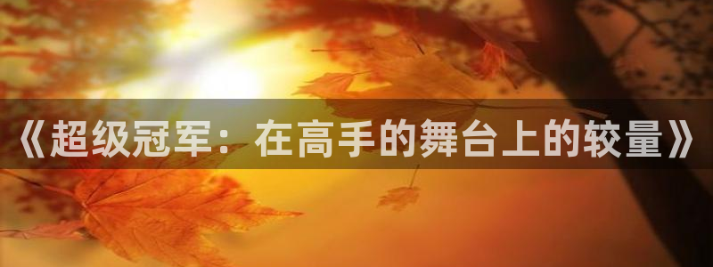 凯发官网下载招商电话：《超级冠军：在高手的舞台上的较量》