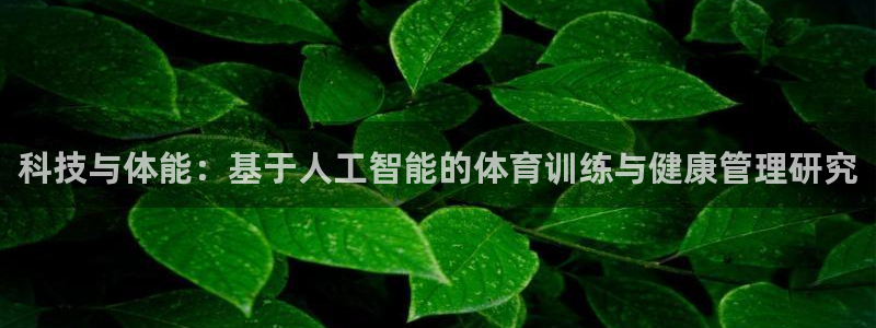凯发官方集团官网：科技与体能：基于人工智能的体育训练
